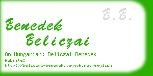 benedek beliczai business card